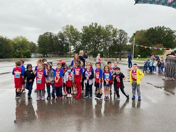 First Grade at the Fun Run.